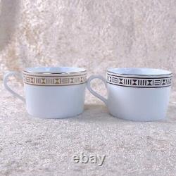 Hermes Tea Cup & Saucer Egee Soleil & Luna Porcelain Tableware 2 Sets with Box