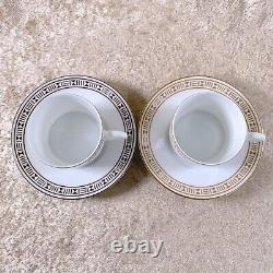 Hermes Tea Cup & Saucer Egee Soleil & Luna Porcelain Tableware 2 Sets with Box