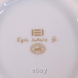 Hermes Tea Cup & Saucer Egee Soleil & Luna Porcelain Tableware 2 Sets with Box