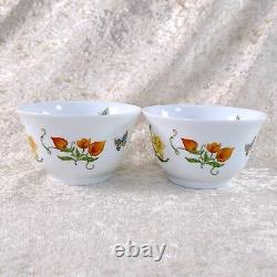 Hermes Tea Cup Saucer La Siesta with Top Cover Yellow Porcelain Tableware 2 Sets