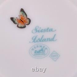 Hermes Tea Cup & Saucer Siesta Island Porcelain Tableware Blue 2 Sets with Case