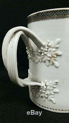 Huge 18th / 19th c Chinese Export Porcelain Mug European Subject Grisaille