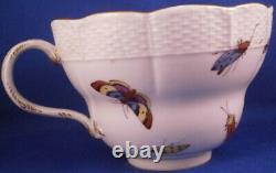 Huge Antique Meissen Porcelain Bird Scene Cup & Saucer Porzellan Tasse Scenic
