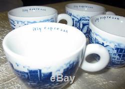 ILLY Espresso Coffee Porcelain SET of 4 Cup Mug & Saucers IPA MADE IN ITALY NR