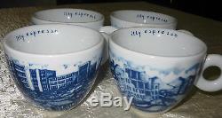 ILLY Espresso Coffee Porcelain SET of 4 Cup Mug & Saucers IPA MADE IN ITALY NR