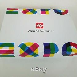ILLY Italian Art Design Boxed Set of 4 Porcelain Cappuccino Cups and Saucers