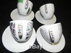Illy 2015 Sustainart Cappuccino Cups/saucer Set Of 4 Official Coffee Partner