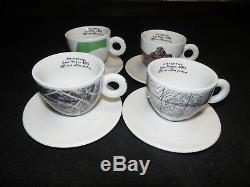 Illy 2015 Sustainart Cappuccino Cups/saucer Set Of 4 Official Coffee Partner