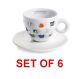 Illy Art Collection 25° Set Of 6 Espresso Cups + Saucers By Ipa Limited Edition
