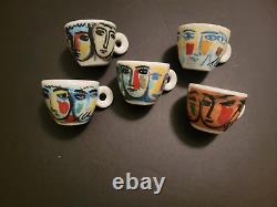Illy Collection, Vintage 1993 Richard Ginori Art Collection Espresso 5 Cups