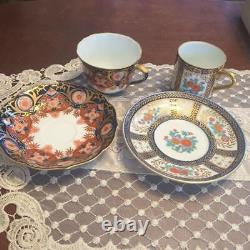 Imari Ware 2 Sets Cup & Saucer Porcelain 6.5cm 8.5cm 14cm Decorative Shelf