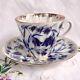 Imperial Porcelain Blue Vortex Bell Flower Lily Of The Valley Cup & Saucer