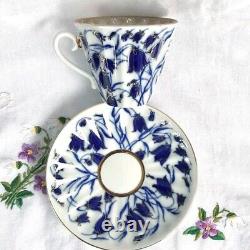 Imperial Porcelain Blue Vortex Bell Flower Lily of the Valley Cup & Saucer