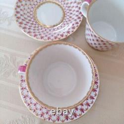 Imperial Porcelain Lomonosovet Rose Pink Cup & Saucer 2 Set