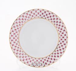 Imperial Porcelain Rose Net Pink Tea Cup & Saucer Plate Trio Set Lomonosov