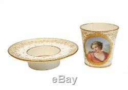 Incredibly Fine Sevres Porcelain Cup & Saucer, Goblet et Sou Coupe Enfonce 1759
