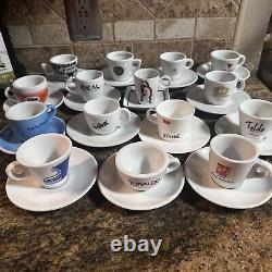 Italian Porcelain Collection of 15 Espresso Cups and Saucers