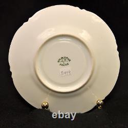 JPL Pouyat Limoges 2 Chocolate Cups & Saucers Hand Painted White withGold 1908