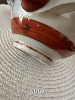 Japan KUTANI Porcelain GEISHAS Scenery Teapot Creamer Sugar Tea Cup Saucer Vtg