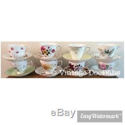 Job Lot Of 50 Pretty Mismatching Vintage Tea Cups & Mix and Match Saucers- Party