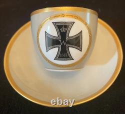KPM Berlin 1914 WW I Iron Cross Military Porcelain Demitasse Cup and Saucer