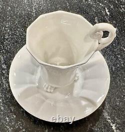 KPM Berlin Demitasse Cup & Saucer White Porcelain With Three Foot Design