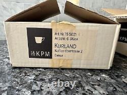 KPM Berlin Kurland Cup and Saucer Decor 41- Porcelain Set Of 6 In Original Box