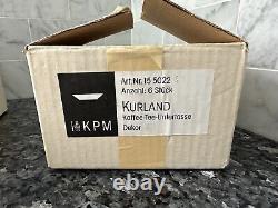 KPM Berlin Kurland Cup and Saucer Decor 41- Porcelain Set Of 6 In Original Box