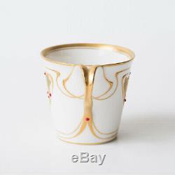 KPM Berlin Porcelain Art Nouveau jewelled Cup & Saucer Porzellan Tasse Untertass