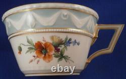 KPM Berlin Porcelain Kurland Pattern Decor 41 Tea Cup & Saucer Porzellan Tasse B