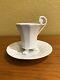 Kpm Demitasse Cup & Saucer White Porcelain With Three Foot Design