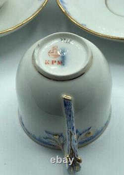 Kpm Berlin Porcelain Set 6 Demitasse Cups With Saucers