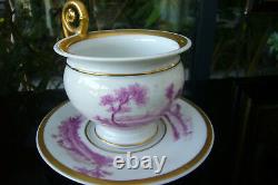 LIMOGES CHOCOLATE CUP AND SAUCER PORCELAIN by TOUZE LEMAÎTRE et BLANCHER