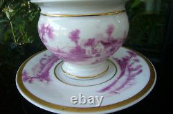 LIMOGES CHOCOLATE CUP AND SAUCER PORCELAIN by TOUZE LEMAÎTRE et BLANCHER