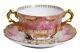 Limoges France Gda Pink Gold Gilt Antique Boullion Porcelain Cup & Saucer