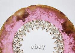 LIMOGES France GDA Pink Gold Gilt Antique Boullion Porcelain Cup & Saucer