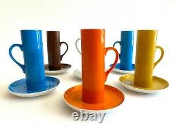 Lagardo Tackett Schmid MID Century Modern Porcelain Espresso Cups Saucers 12 Pc