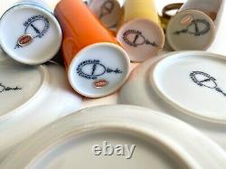 Lagardo Tackett Schmid MID Century Modern Porcelain Espresso Cups Saucers 12 Pc