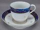 Late 18th Century British Cobalt & Gold Floral Porcelain Coffee Cup & Saucer