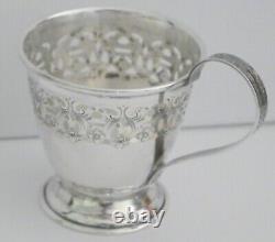 Lenox Excelsior STERLING Silver & Porcelain Demitasse Cups and Saucers 6 SETS