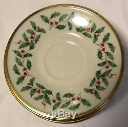 Lenox Holiday Christmas porcelain 12 dinner, bread, saucer, cups 48 pieces total