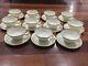 Lenox Porcelain Set Of 11 S8 White & Gold Encrusted Cups & Saucers