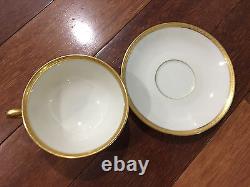 Lenox Porcelain Set of 11 S8 White & Gold Encrusted Cups & Saucers