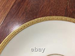 Lenox Porcelain Set of 11 S8 White & Gold Encrusted Cups & Saucers