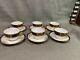 Lenox Tiffany & Co Porcelain Cobalt & Gold Encrusted Cups & Saucers Lot Of 6