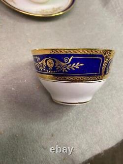 Lenox Tiffany & Co Porcelain Cobalt & Gold Encrusted Cups & Saucers Lot Of 6