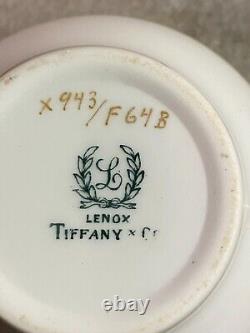 Lenox Tiffany & Co Porcelain Cobalt & Gold Encrusted Cups & Saucers Lot Of 6