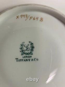 Lenox Tiffany & Co Porcelain Cobalt & Gold Encrusted Cups & Saucers Lot Of 6