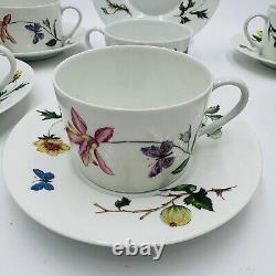 Limoges France porcelain Raynaud Ceralene Mon Jardin Flowers Cup & Saucer Set