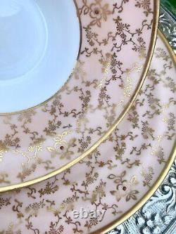 Limoges Paris France Antique Porcelain Cup/saucer Pink Peach Gold Gilt Exquisite